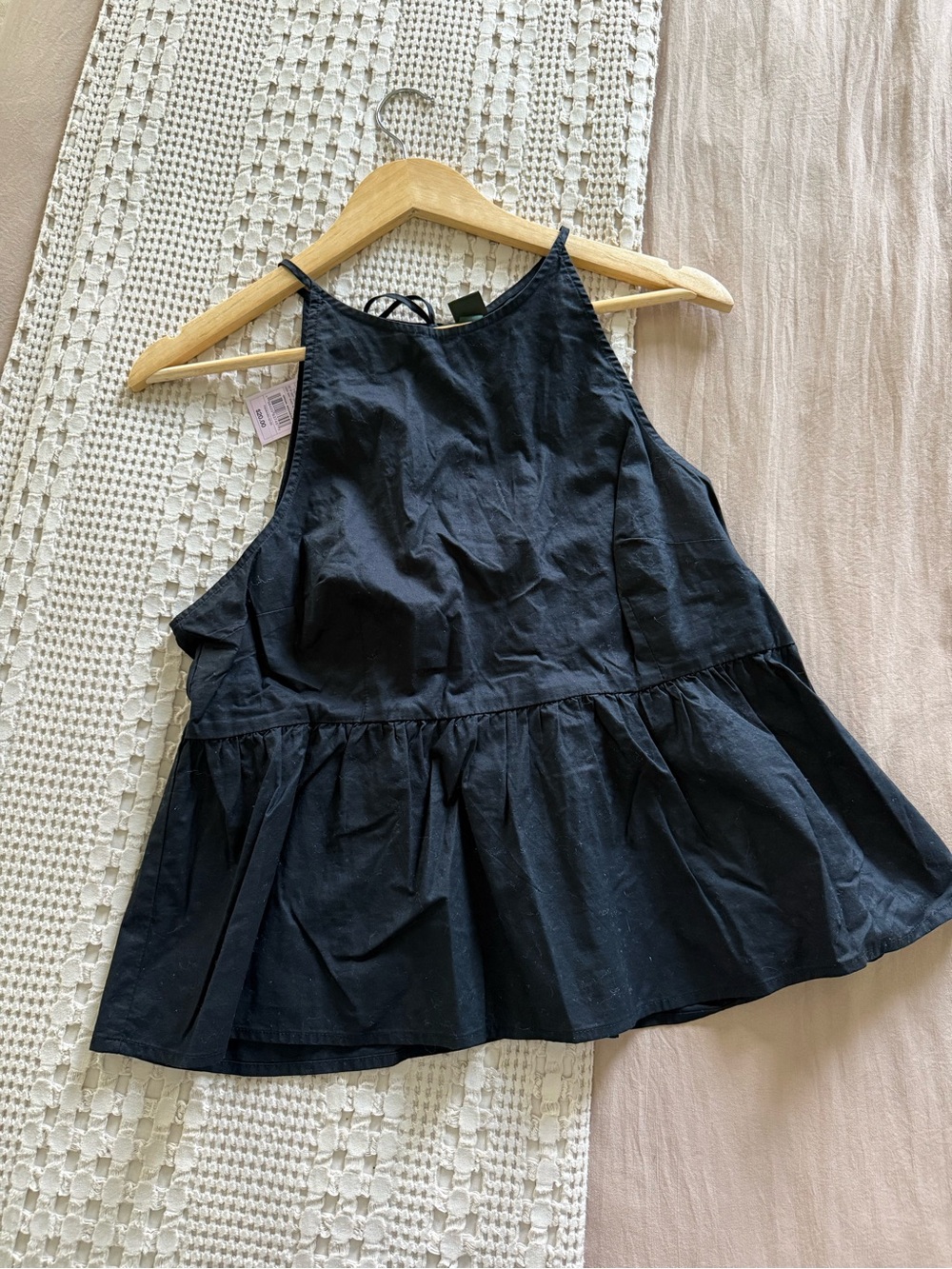 NEW‎ wild fable Black Sleeveless Peplum Tie-Back Blouse